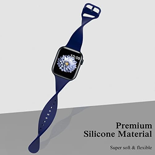 Megkhla 6 Bandas esportivas de embalagem compatíveis com banda Apple Watch 40mm 38mm 41mm homens homens, silicone macio de pulseira de tira à prova d'água de pulseiras para iwatch Series 7 6 5 4 3 2 1 SE