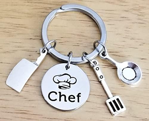 Kit's Kiss Chef Keychain Chef Gift Cooking Spatula Fring Pan Kitchen Chef Chef Hat Charms Gift Culinary