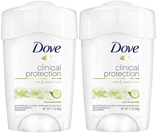 Desodorante antitranspirante de proteção clínica Dove, itens essenciais legais 1,7 oz