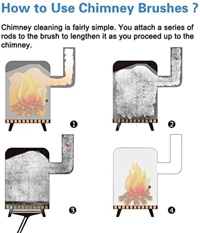 Chimney Sweep Kit Chimney Brush Brush de limpeza de chaminés e hastes kit de hastes Kit de broca elétrica Diretora