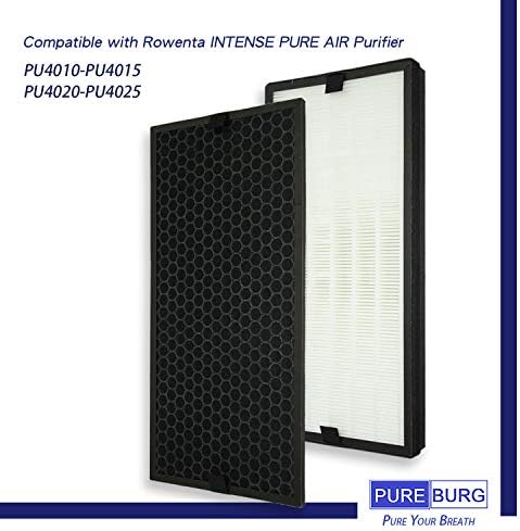 Kit de filtro HEPA de substituição de pureburgo compatível com purificadores de ar puro de rowenta pura série pu40xx PU4010 PU4015 PU4020 PU4025 PARTE # XD6074U0 XD6075 XD6070 XD6060 XD6065