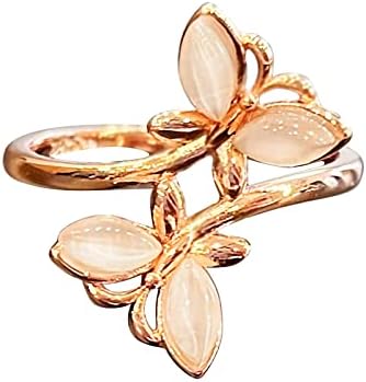 Moda requintada anéis de flores opalas vintage para mulheres anel de jóias de jóias de jóias anel de guaxinim ringue