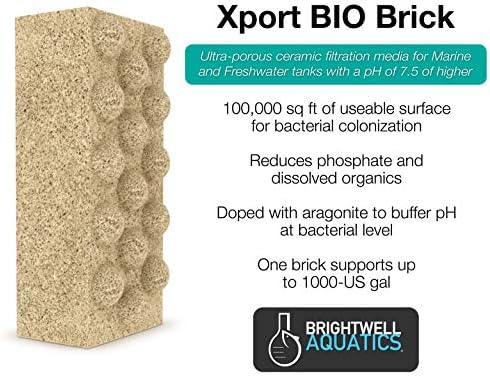 Brightwell Aquatics Xport Bio Dimpled Brick - Mídia biológica de tijolo biológica ultra porco para aquário marinho