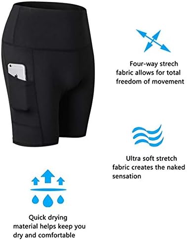 Yaker shorts de ioga para mulheres shorts de exercícios com bolsos laterais