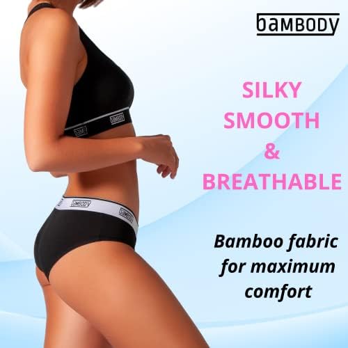 Hipster absorvente de Bambody: calcinha esportiva do período | Roupas íntimas de desgaste ativo de proteção