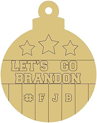 Vamos ir para o design de ornamento de Brandon por linhas Cutout inacabado cabide de madeira de natal