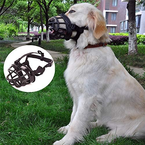 Jyhy macio silicone cesto cão cão focinhos-ajustável respirável mordendo máscara de cães de treinamento de latidos