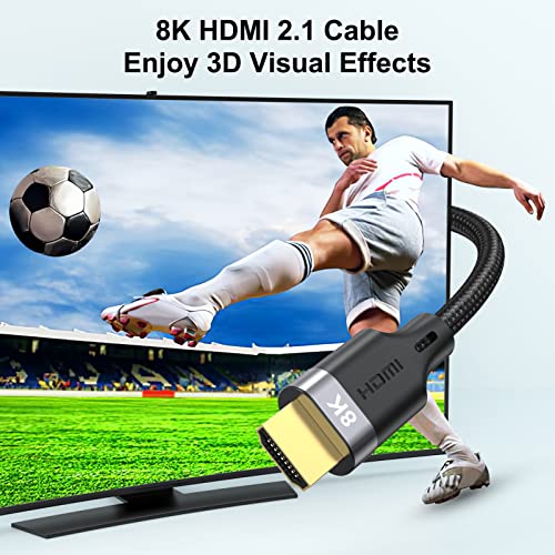 Cabo HDMI de 8k 1 pés 2-pacote, HDMI curto para HDMI Cabo Ultra de alta velocidade HDMI 2.1 Compatível para laptop, PC, Monitor, HDTV, PS4/5 e mais