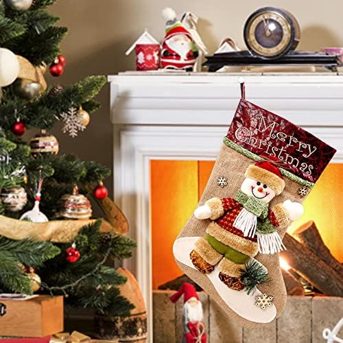 Estocagem de Natal Big Natal Stagens Decoração Santa Snowman Rena Scocking Decorações de Natal e Acessório