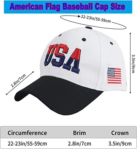 Accorer American Flag Baseball Cap USA Athletic Hat adult Youth Unisex Headwear