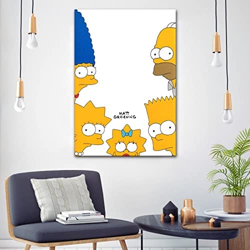 Posters de lona da arte da arte de parede Posters Simpsons Poster Tamanho pequeno de 12x18 polegadas Obra
