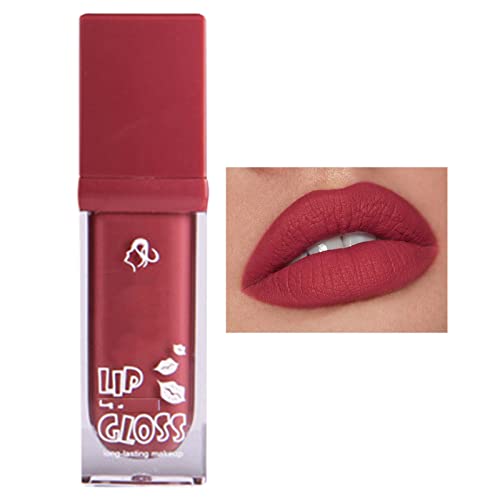 Uikceten Lip Gloss Velvet Lip Glaze Non Stick Copo duradouro Lip Glazes Makeup não desaparece lipstick de pigmento