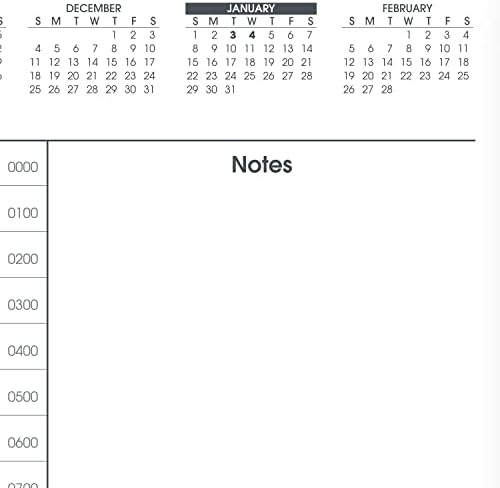 Atualmente, 2023 Planner Daily, livro de compromissos por hora, 12 meses, 8,5 x 11, grande, 24 horas, preto