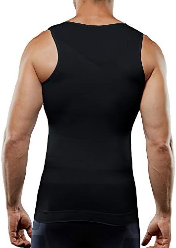 Camisa de compressão masculina com tensão com teto de barriga de barriga manipuloso tanque abdômen abdome