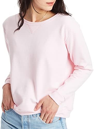 Hanes Feminina Crewneck Sweatshirt, EcoSmart Fleece Feminino Pullover Sweatshirt, Sweatshirt para Mulheres