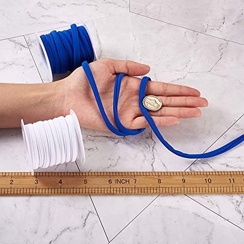 3 rolos de poliéster e elástico de poliéster 3 cores faixa elástica trançada cinta esticada rolo de