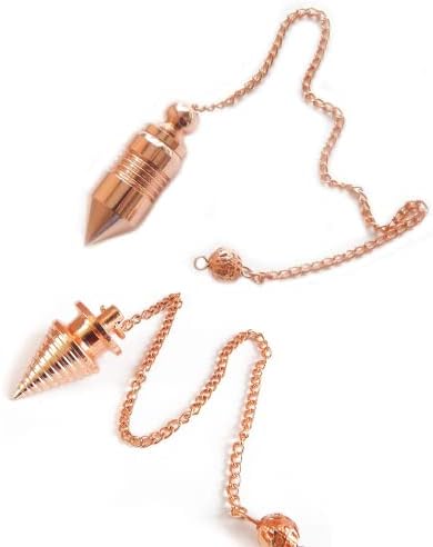 MyHealingWorld Cone Bullet Design Open Copper Metal Pendulum. Cura de Reiki Pendulum para doar, adivinhação e meditação espiritual
