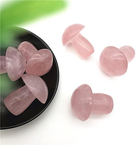 Shitou22231 1pc natural rosa rosa rosa quartzo cristal cogumelo em forma de pedra polida decoração curando cálculos