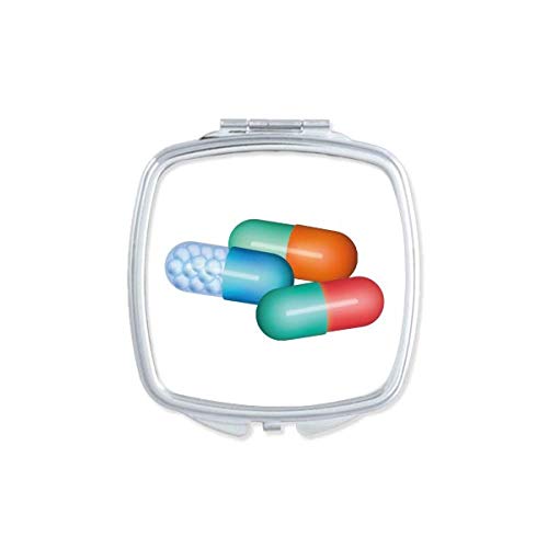 Produtos de saúde da cápsula da pílula padrão espelho espelho portátil composição de bolso portátil vidro de