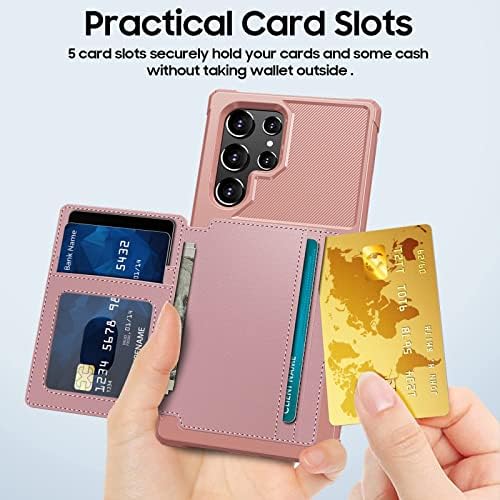 GooseBox para Samsung Galaxy S23 Ultra Case Cartet com porta-cartas, caça-níqueis de 5 cartas e carro magnético