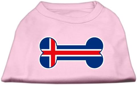 Mirage Pet Products Bone Islândia Flag Screen camisetas de impressão clara xl rosa claro