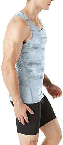 Tampa de compressão sem mangas de 3 ou 4 de pacote masculina hibety, camada de base camisas de compressão seco fresco tampas de ginástica muscular