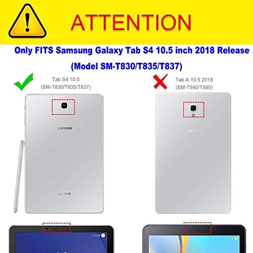 Galaxy Tab S4 10.5 Caso de proteção PU CHAURO DE CATURO DE CATURO CAPA DE CASA DE PARTE DE PROJETO DE PROJETO