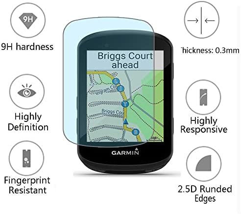 Protetor de tela Shuaxi para Garmin Edge 530 GPS e capa da caixa de silicone, filme de vidro temperado anti-arranhão