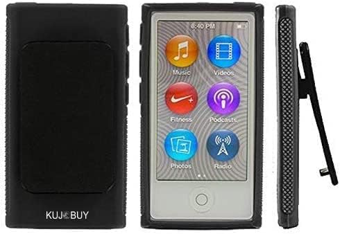 ipod Black Belt Clip TPU Rubber Skin Case Case para Apple iPod Nano 7th Generation 7G 7