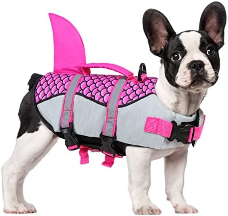ASenku Dog Life Jackets, colete salva -vidas de cachorro com tira reflexiva, cães de tubarão salva -vidas vidas