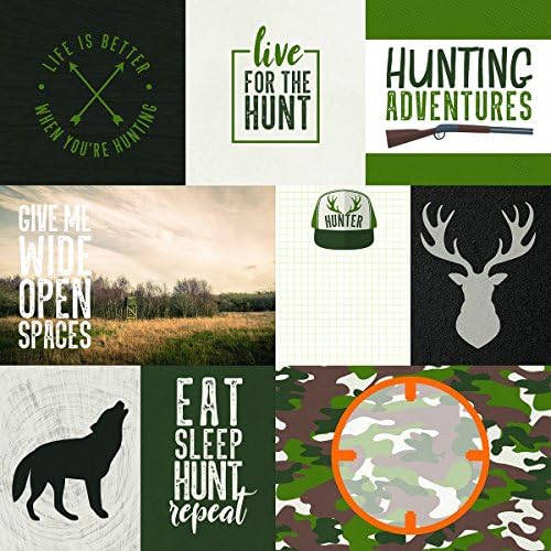 Paper House Productions Hunting Tags Paper, dupla face, 15 pacote, nenhum