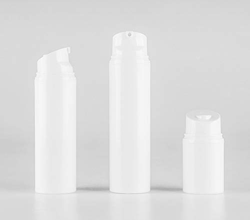 3 PK plástico branco plástico vazio a vácuo garrafa sem ar a vácuo garrafa de maquiagem de maquiagem de