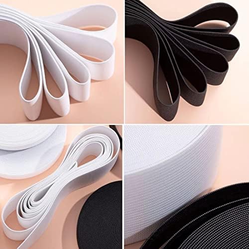 XKDOUS Elastic Band para costura, 0,75 polegadas 16 jardas 2 faixas elásticas de malha para costurar cintura e calça