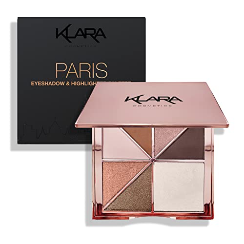 Klara Cosmetics Paris Sombras Destaque Paleta Paleta Rosegold brilho brilho brilho de luxo versátil