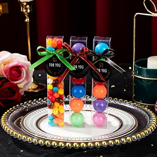 Slshepack 36pcs 1 x 1 x 6 Clear Gumball Boxes para 6, Gumball Tubes Party Favor, Gumball Candy Container