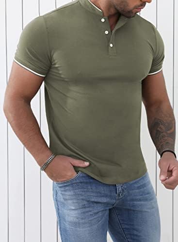 JMIERR MEN HOMEGA CHANCIMENTO Polo Button-Up Botão Casual Projetado Camisetas de Algodão