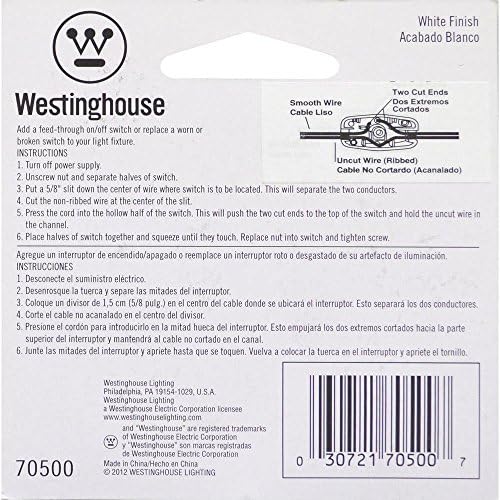 Iluminação Westinghouse 70500 Switch de alimentação de iluminação