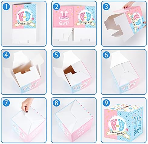 Baby Gênero Revelar caixa de votação com 50 peças CARTAS DE BABILIDADES Decorações de chá de bebê Convites de