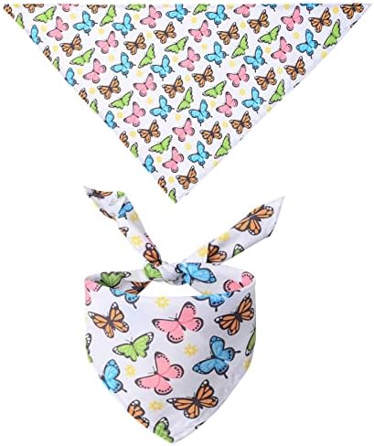 Seis 4 PCs Butterfly Dog Bandanas Verão Pet Bandagem Triangular Spring Triângulo de animais de estimação