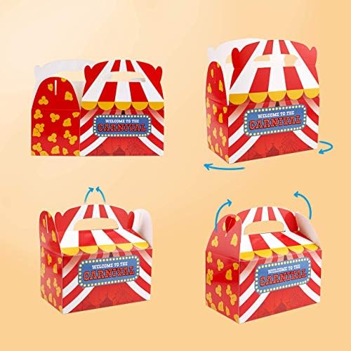Tytroy 12 pacote carnaval com tema papel de papelão caixas de tratamento de gabilas festas de festas