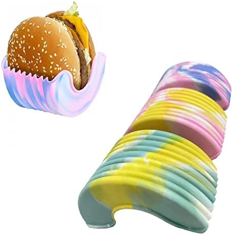 Suportes de hambúrguer ajustáveis ​​CLIP de hambúrguer retrátil reutilizável clipe de hambúrguer retrátil Caixa de hambúrguer de rack de silicone fixo para amantes de hambúrguer [3 pcs]
