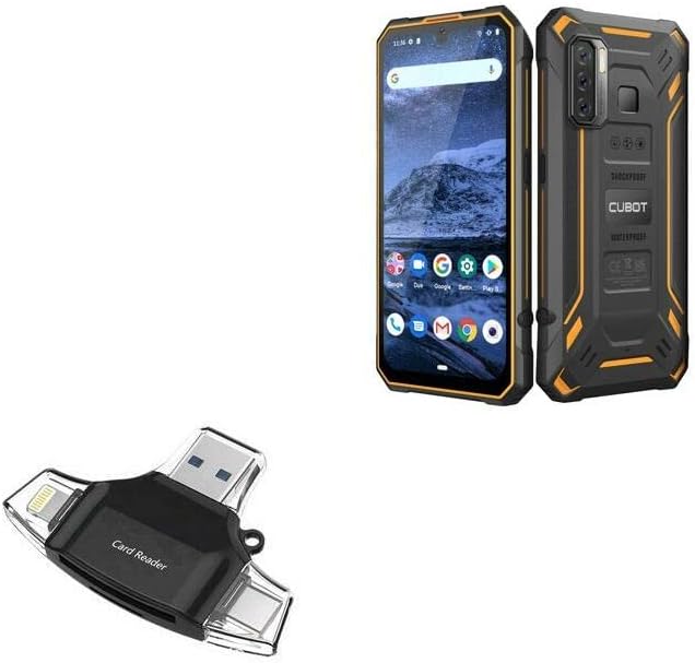 Boxwave Gadget Smart Compatível com Cubot King Kong 5 - AllReader SD Card Reader, MicroSD Card Reader