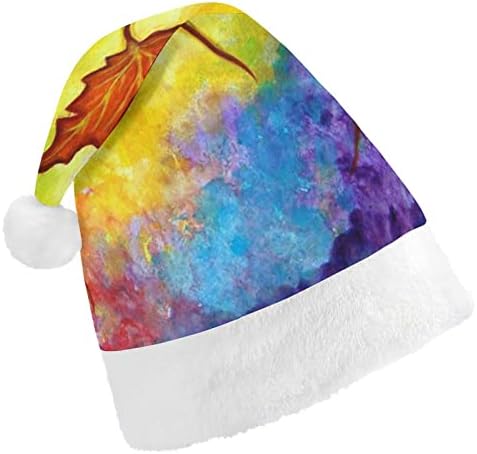 Pintura colorida chapéu de Natal macio de pelúcia gorro engraçado para a festa festiva de ano