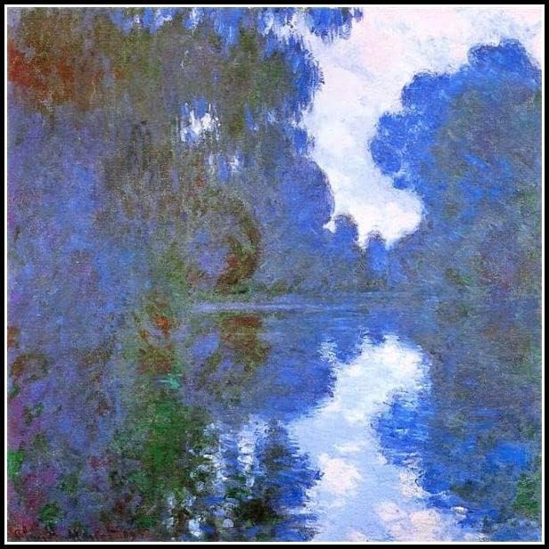 Manhã na pintura de névoa de cerca de Claude Monet Kits de pintura de diamante diy para adultos, 5D Kit de pintura