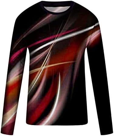Camisas de manga comprida para homens Casual Redond Pushart Line 3D Blusa de camiseta impressa