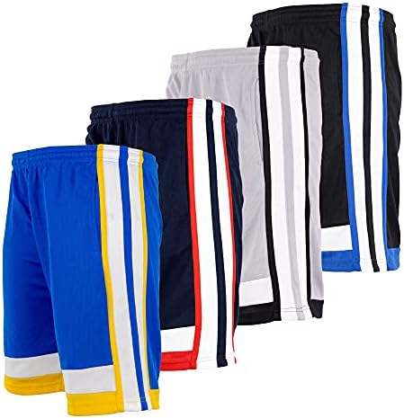 Shorts atléticos de garotos de alta energia com bolsos para basquete, fitness e esportes, desgaste