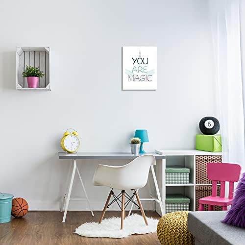 Stuell Industries You Are Magic Sentiment Unicorn Horn and Wings, projetado por Kim Allen Wall Plasque, 13 x 19, Off-White