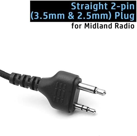 Newashan 2 x fone de ouvido em forma de D para Midland Radio x-talker T51 T61 T71 T75 T77 T295 GXT LXT GXT1000