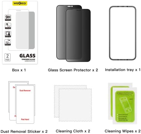 Protetor de tela de privacidade WeGear para iPhone 12/12pro, filme de vidro temperado anti -espião,