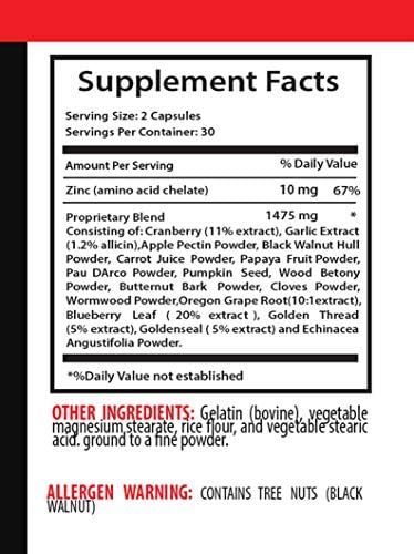 Black Walnut Essential Oil - Wormwood e Complexo de noz preto 1500 mg - Cravo do óleo essencial, 3 garrafas